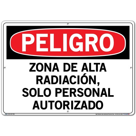 Vestil Aluminum Sign, 14-1/2" Height, 20-1/2" Width, Aluminum, Rectangle, Spanish SI-D-25-E-AL-080-S
